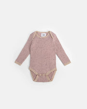 7AM Hug Me Long Sleeve Bodysuit, Ash Rose