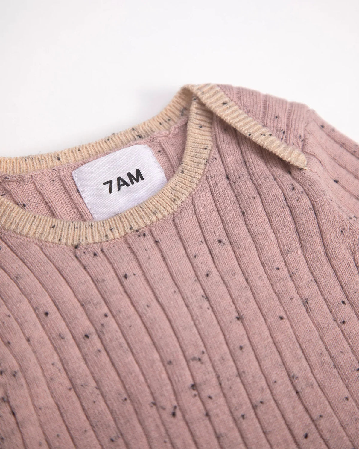 7AM Hug Me Long Sleeve Bodysuit, Ash Rose