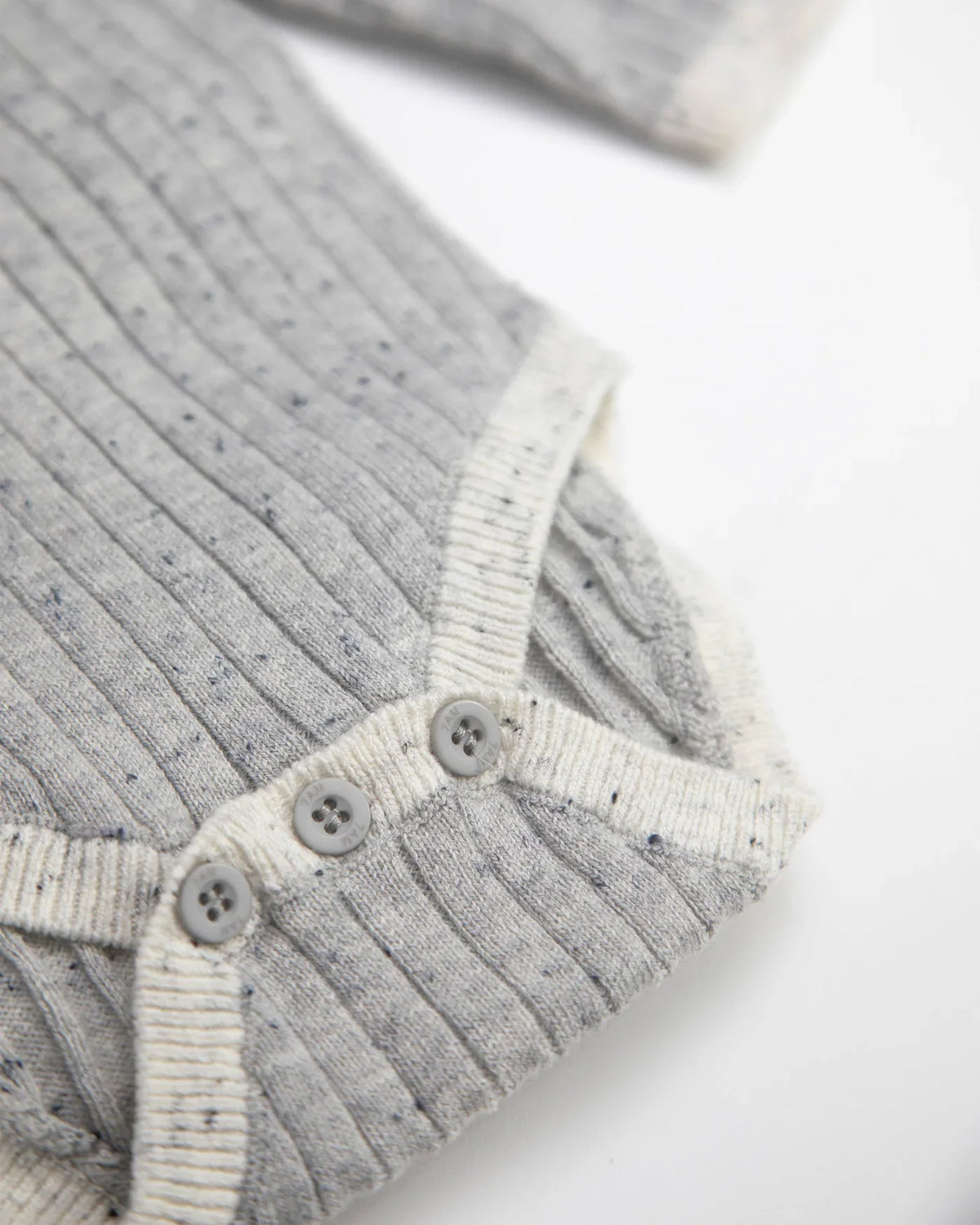 7AM Hug Me Long Sleeve Bodysuit, Light Heather Grey