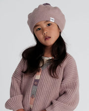 7AM Chunky Beret, Ash Rose