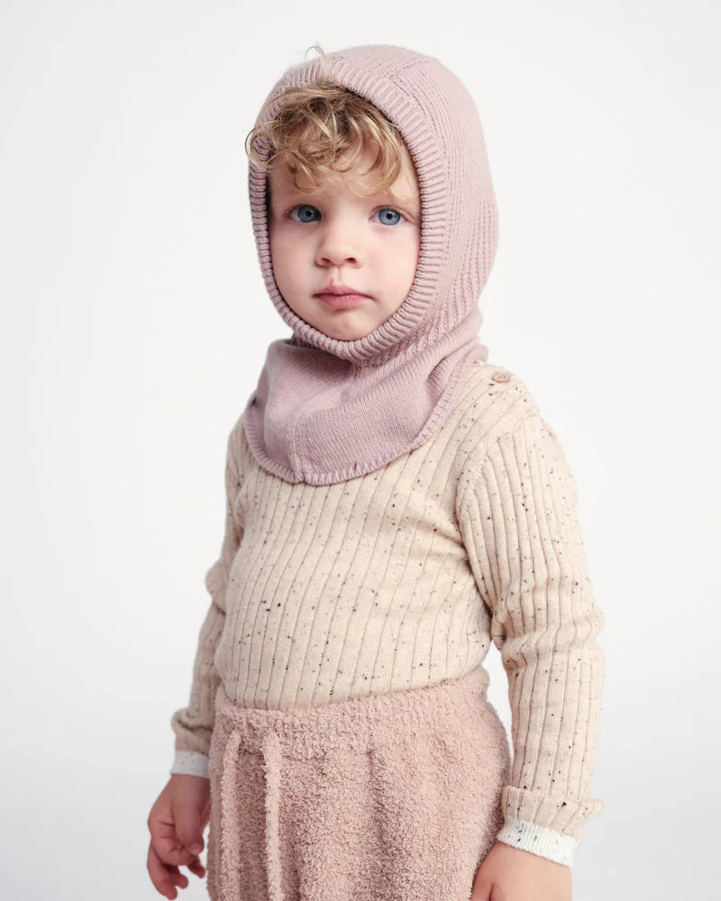 7AM Chunky Knit Balaclava, Ash Rose