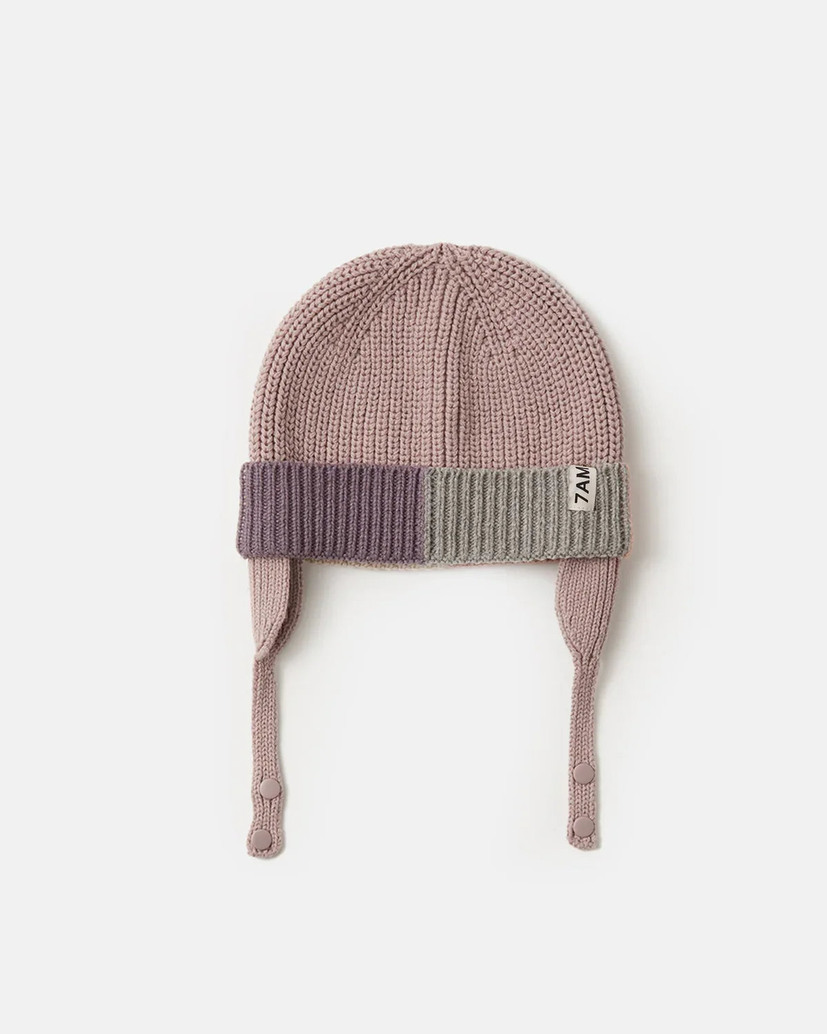 Chunky Beanie Ear Flap | Ash Rose Multicolour | 7am
