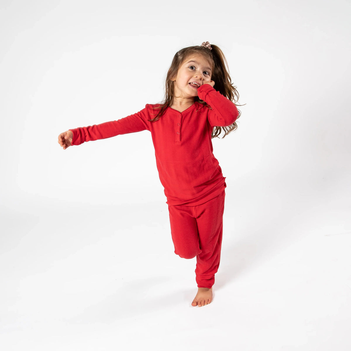 Sunset Snuggles Red Two-Piece Long Pyjama Set