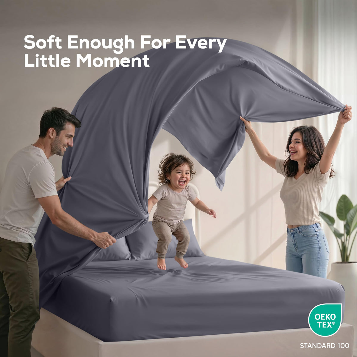 Utopia Bedding Brushed Microfibre Sheet Set, Full, Grey