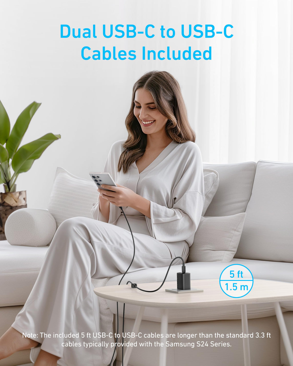 Anker 45W USB-C Charger with 5 ft Cable, 2-Pack