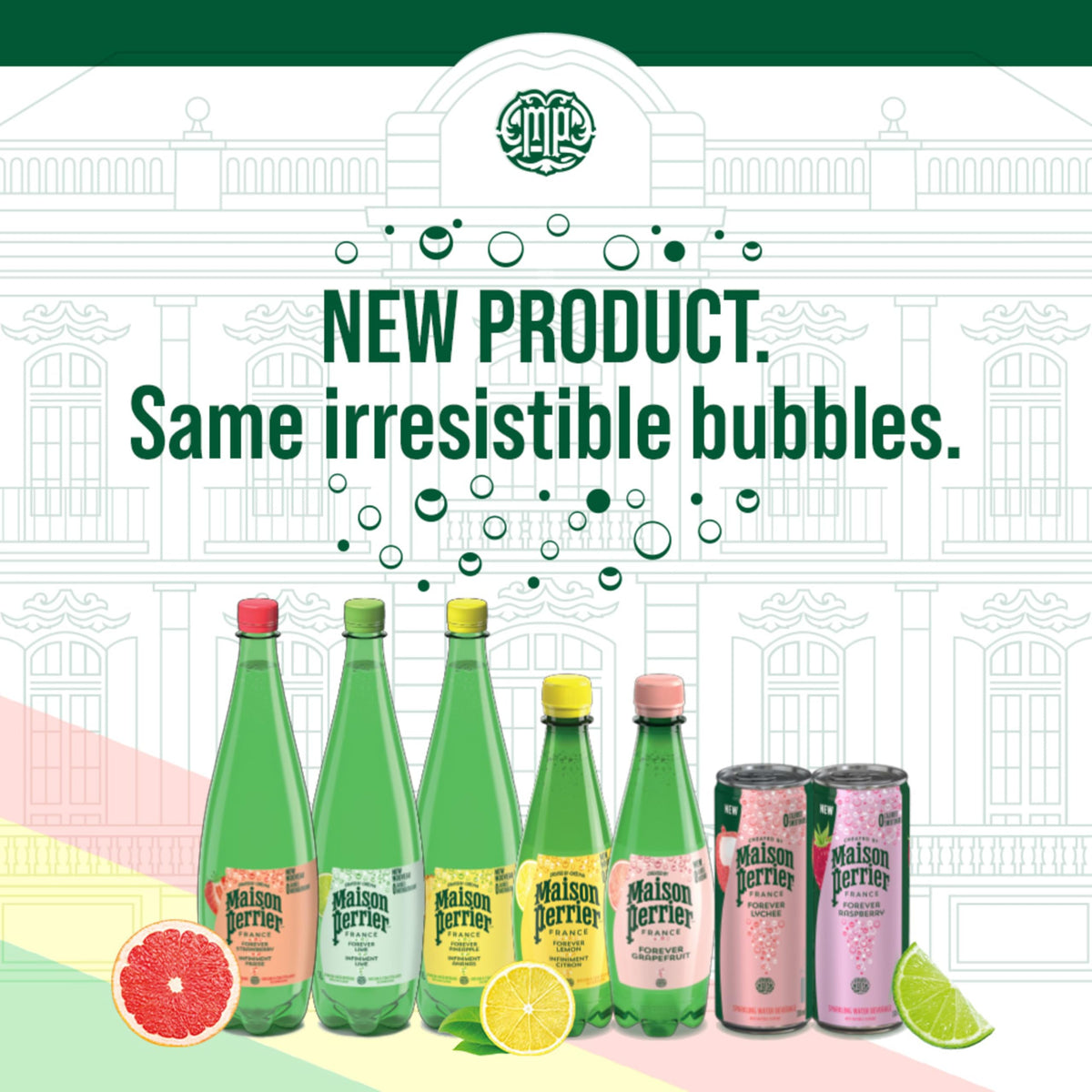 Maison Perrier Forever Raspberry Rose Sparkling Water, 24 x 330 ml