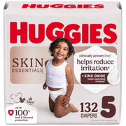 Huggies Skin Essentials Baby Diapers, Size 5 (27+ lbs), 132 Count