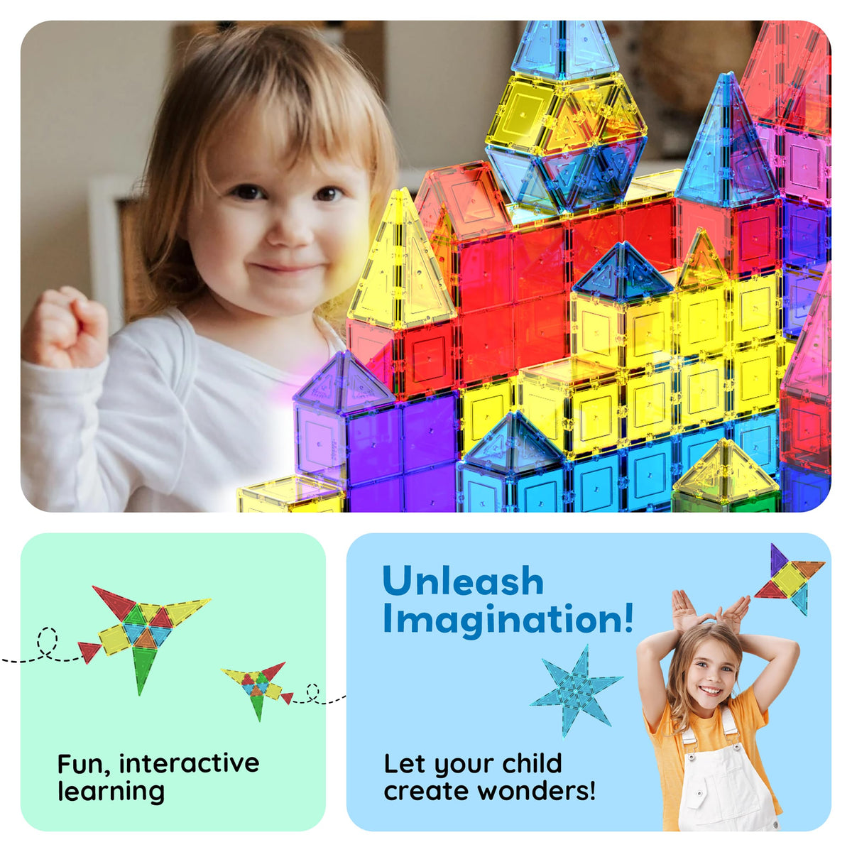 PicassoTiles 100-Piece Magnetic Building Tiles Set