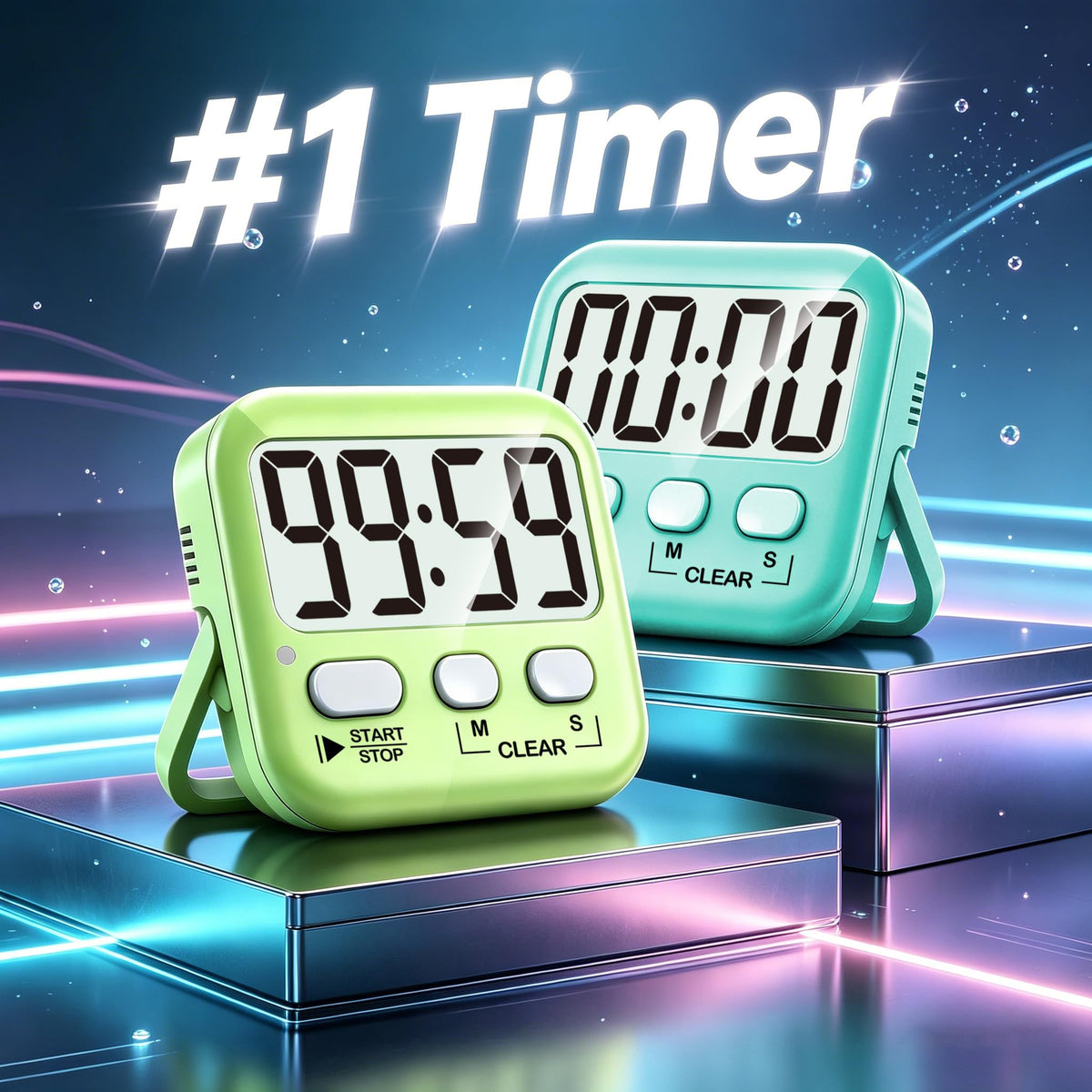 Antonki Magnetic Digital Kitchen Timer (2 Pack)