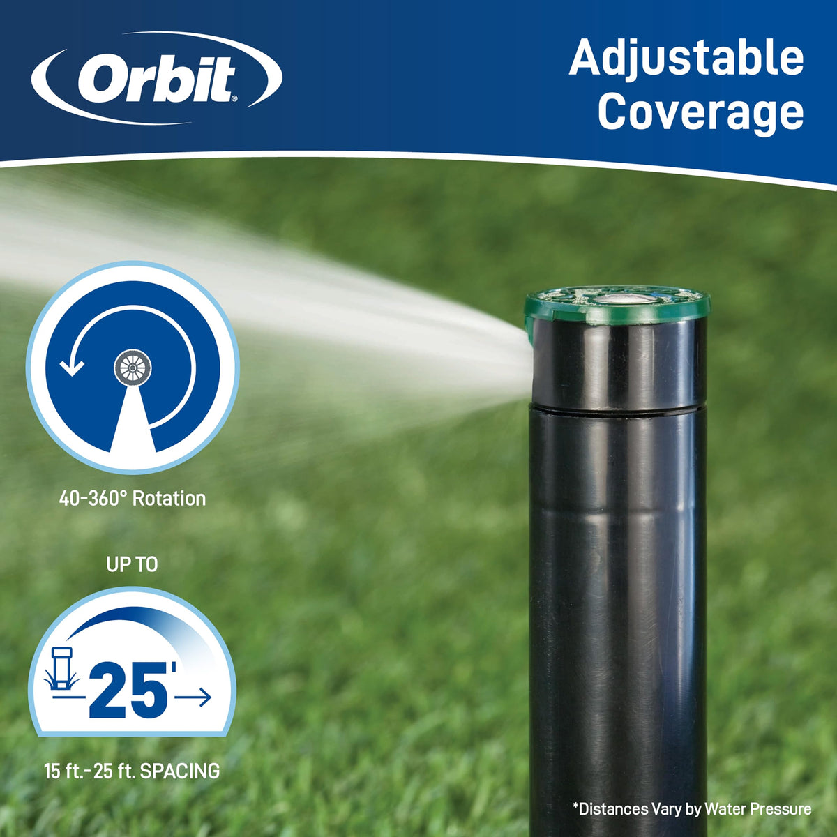 Orbit 55469 Sprinkler Saturn III Medium Scope, Black/Green