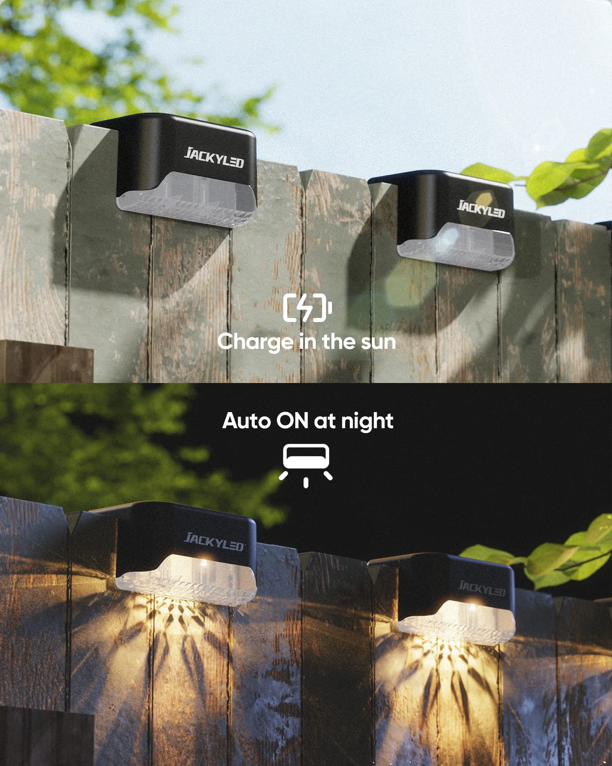 JACKYLED Solar Deck Lights, 16 Pack