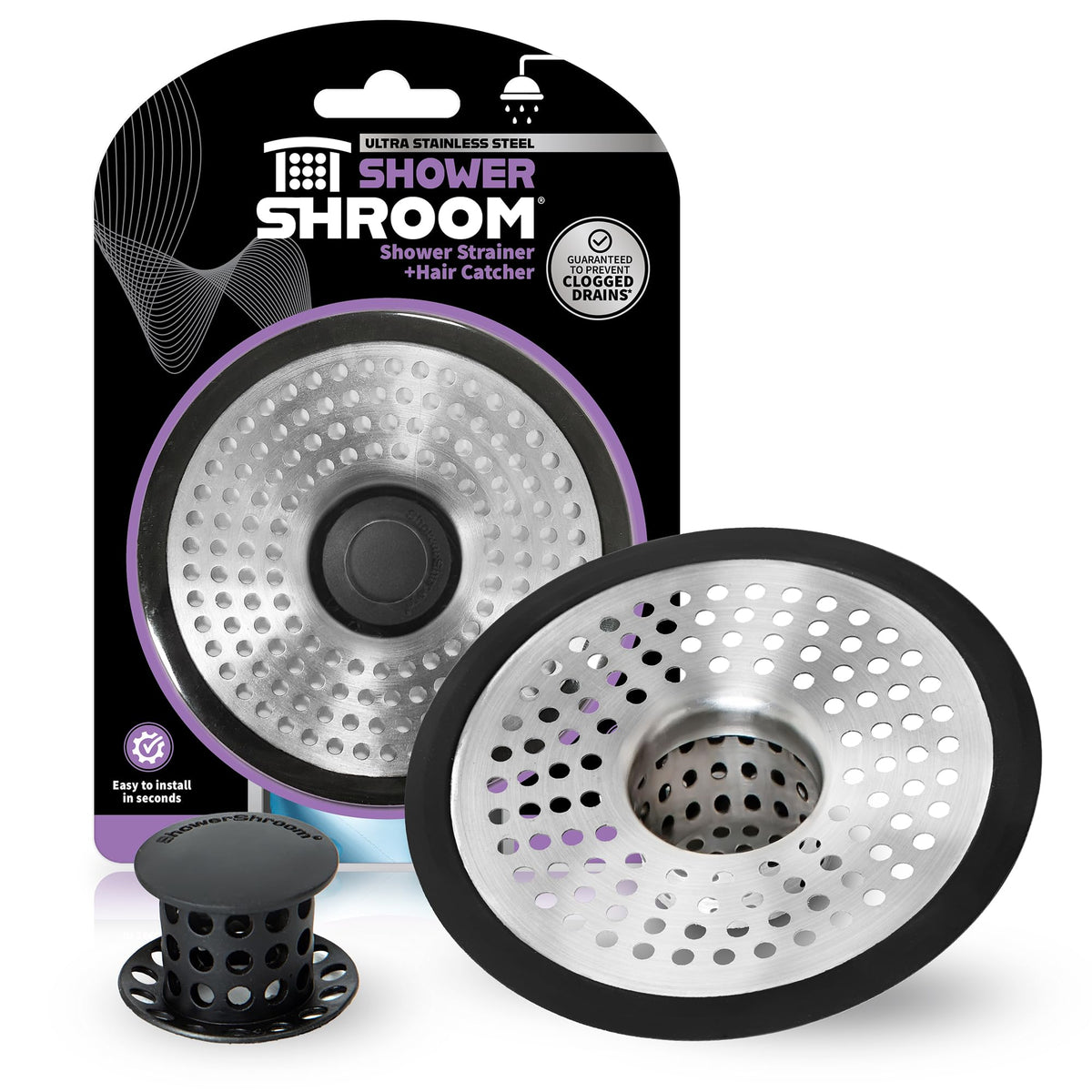 ShowerShroom Ultra Revolutionary Shower Hair Catcher, SHSULT755