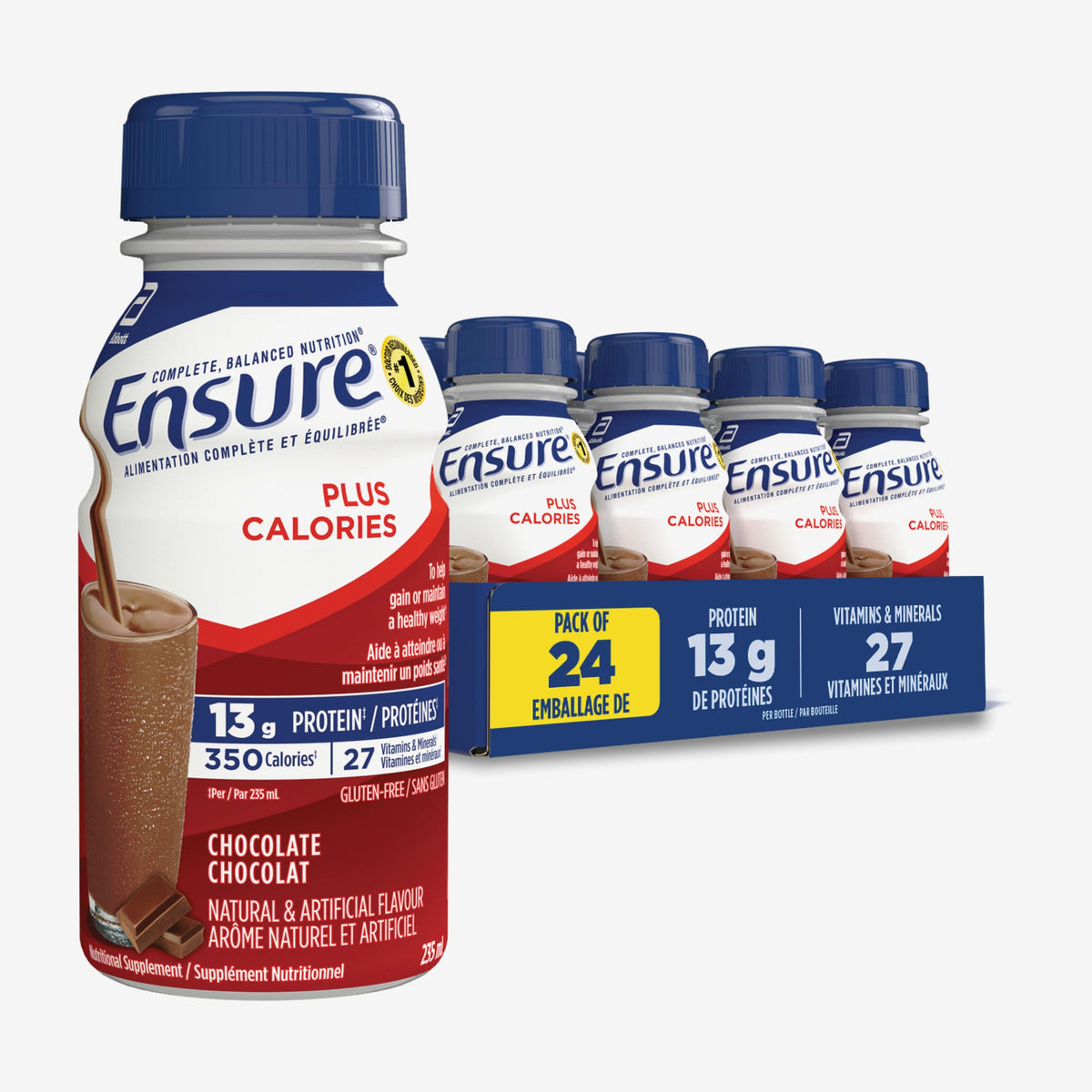 Ensure Plus Calories Nutrition Shake, Chocolate, 24 x 235 mL