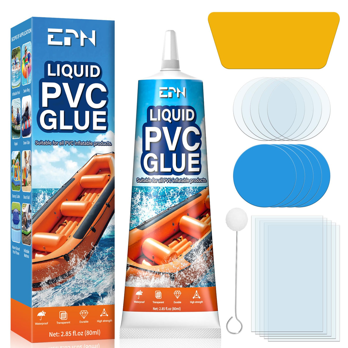 EPN Vinyl Air Mattress & Pool Patch Repair Kit, 80 ml