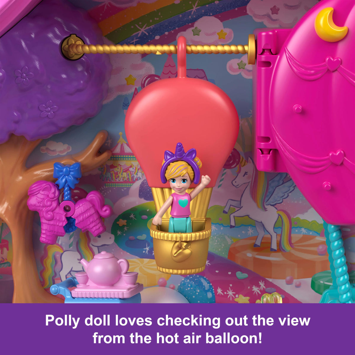 Polly Pocket Birthday Celebration Unicorn Partyland Playset