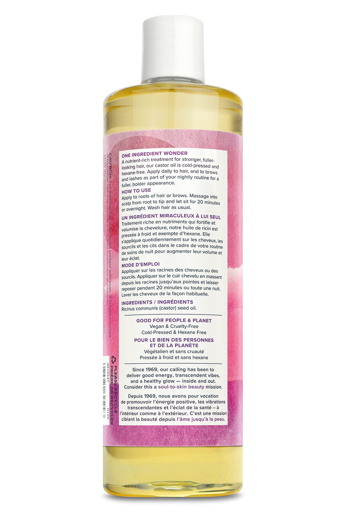 Heritage Store Cold Pressed Castor Oil, 473 mL / 16 oz