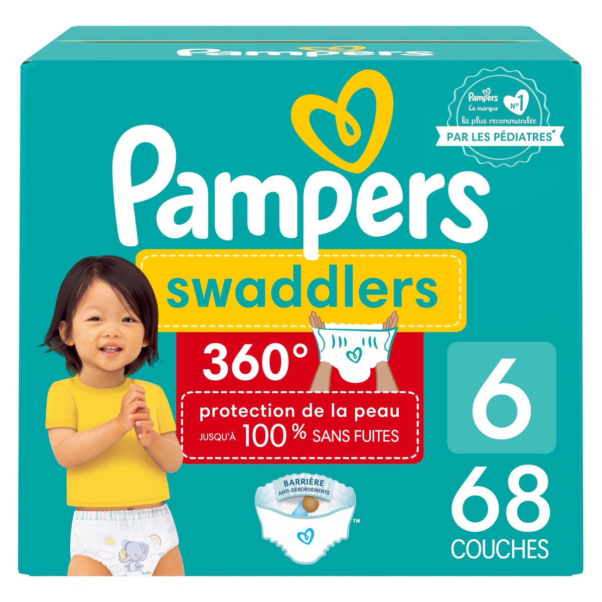 Pampers Swaddlers 360 Pull-On Diapers, Size 6, 68 Count