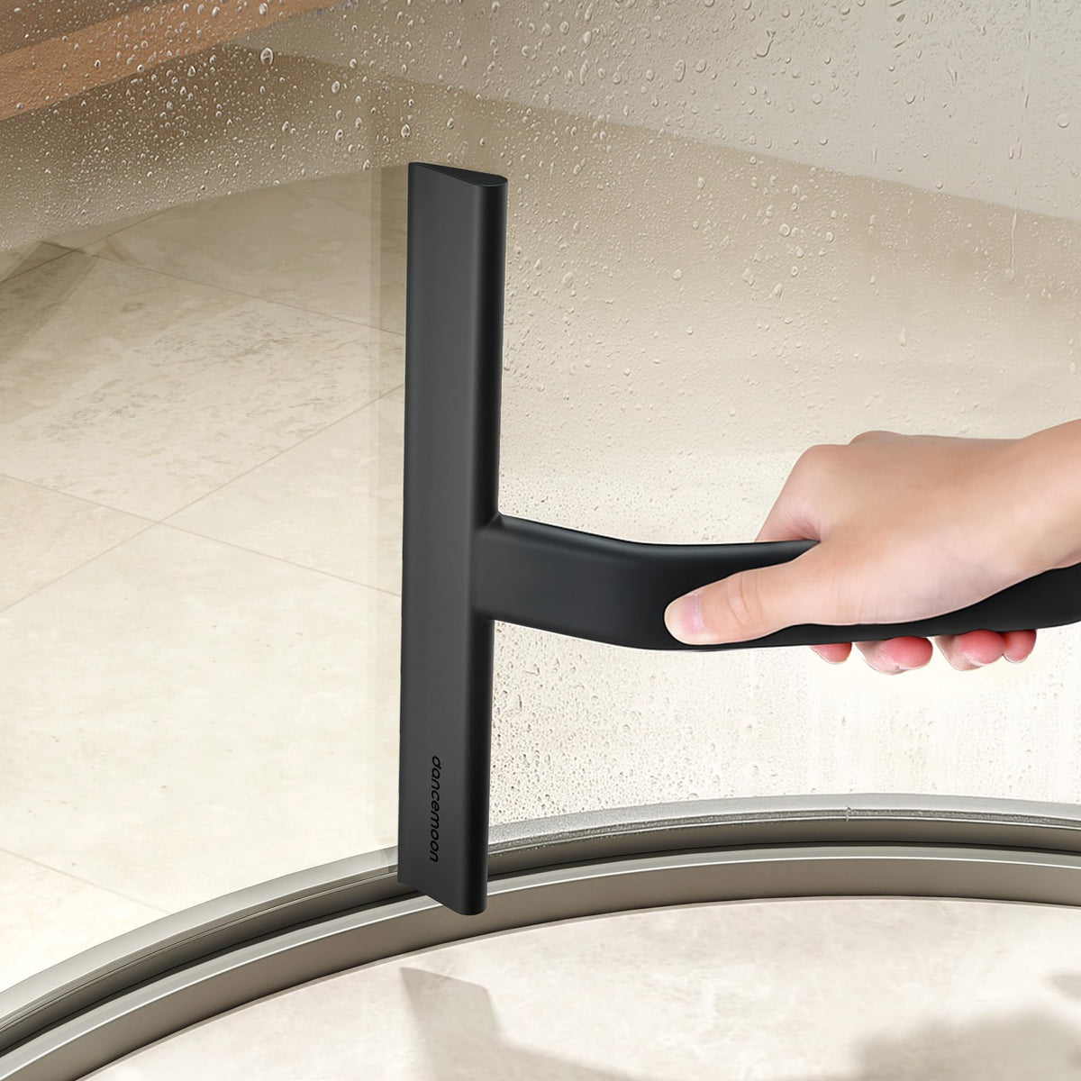 Dancemoon JustHang Silicone Shower Squeegee, 10-Inch, Black
