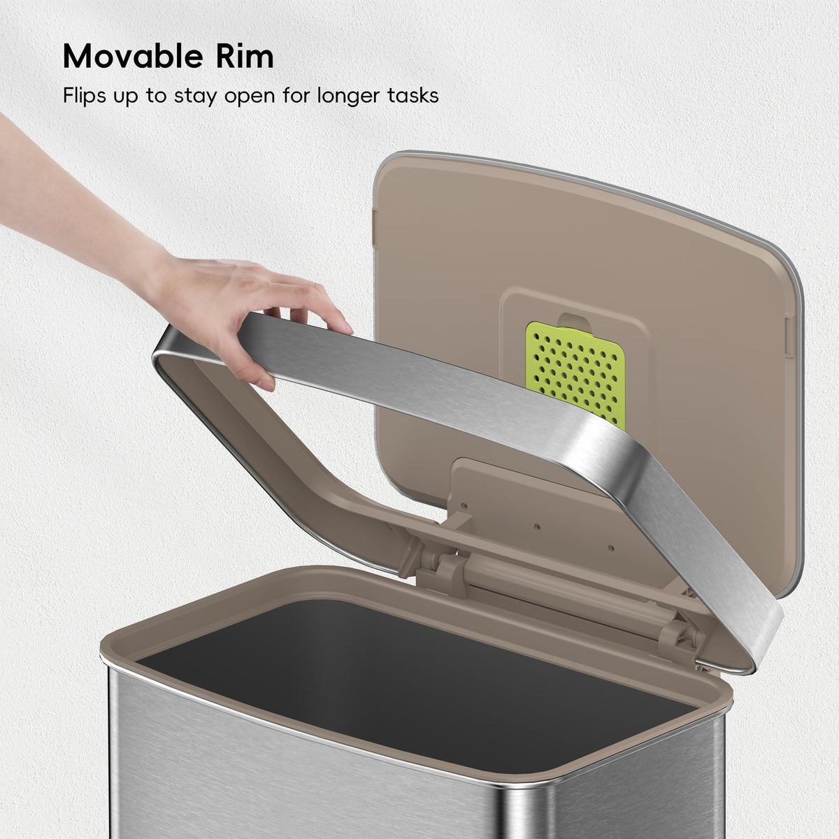 EKO Hudson Matte Stainless Step Trash Can, 75 L (20 Gal)