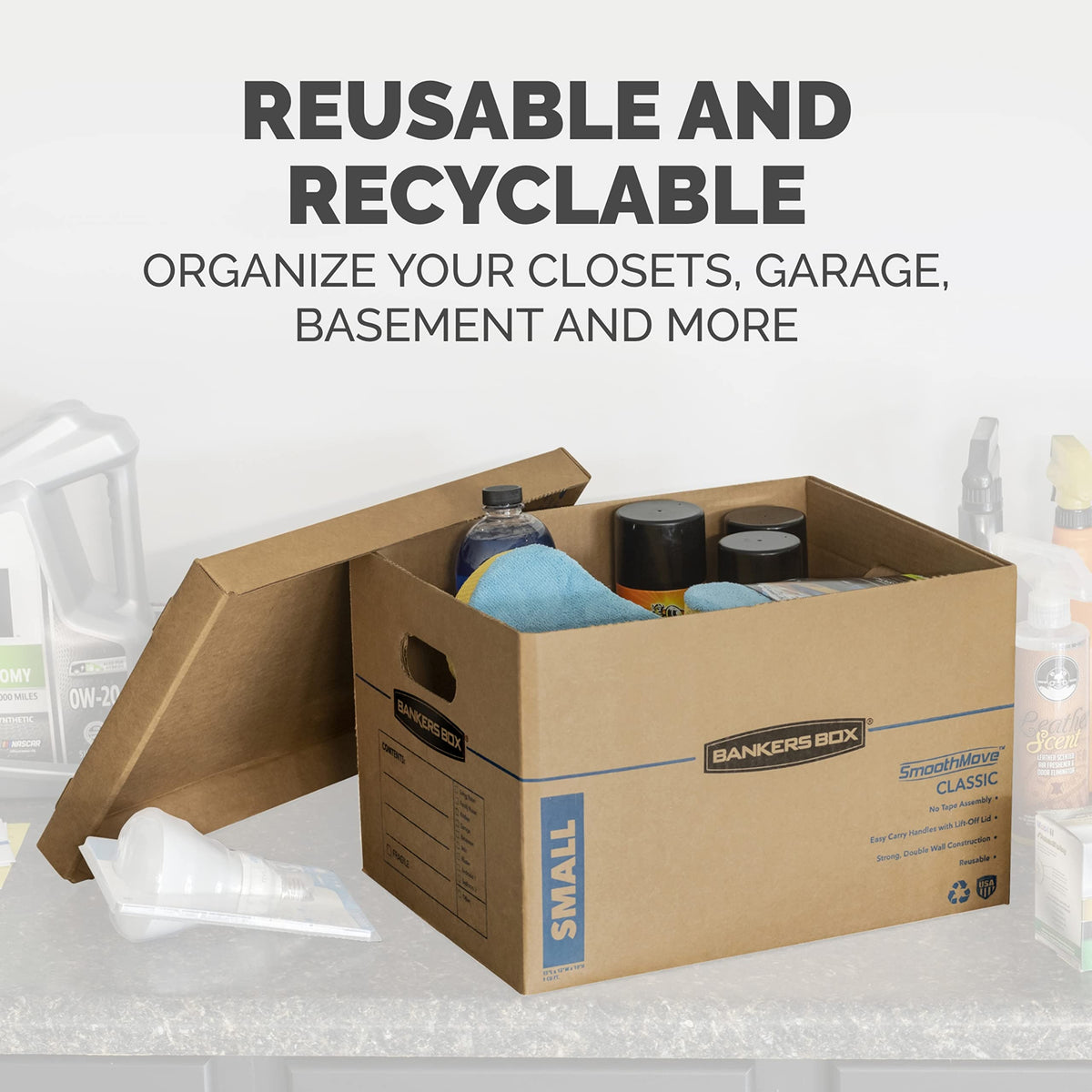 Bankers Box SmoothMove Moving Boxes, 10" x 12" x 15" (10 Pack)