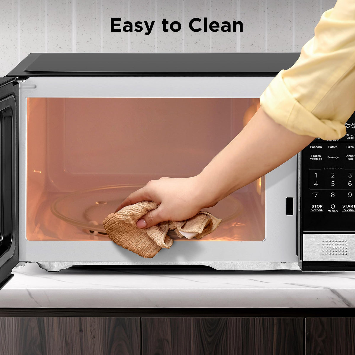 Black+Decker Digital Microwave Oven, Stainless Steel, 1.1 Cu Ft, 900W