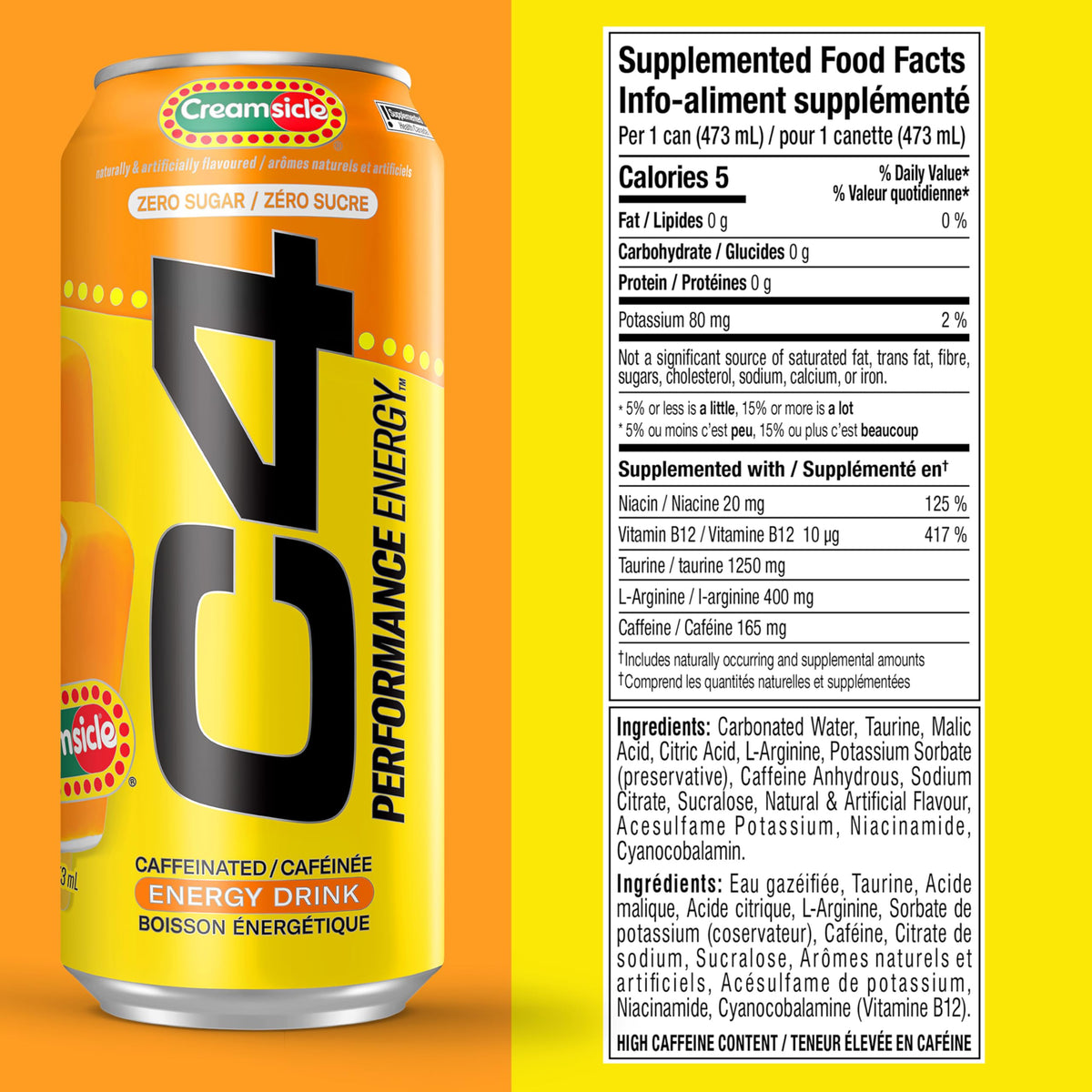 Cellucor C4 Energy Drink, Creamsicle, 473mL, 12 Count