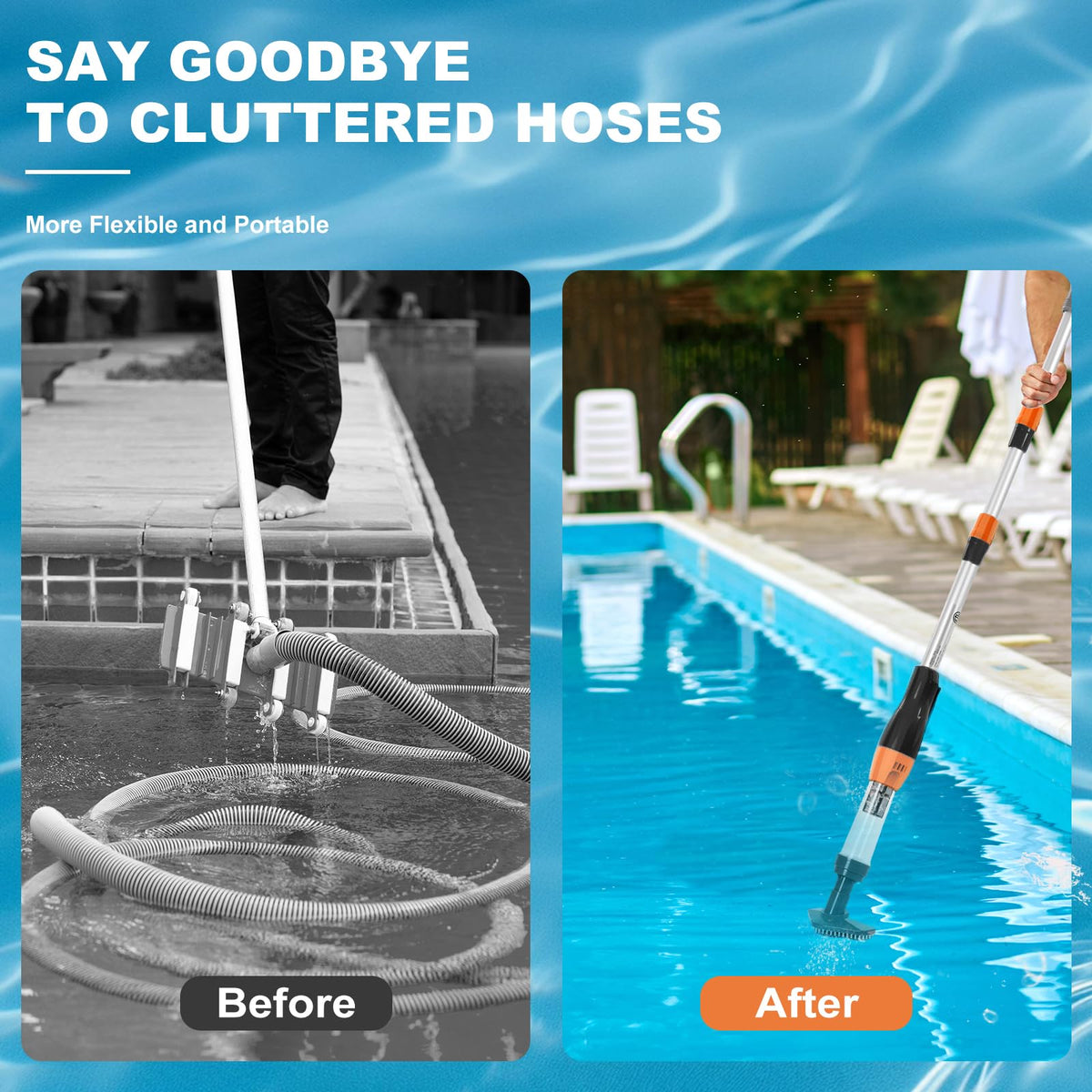 3-in-1 Cordless Rechargeable Handheld Pool Vacuum
