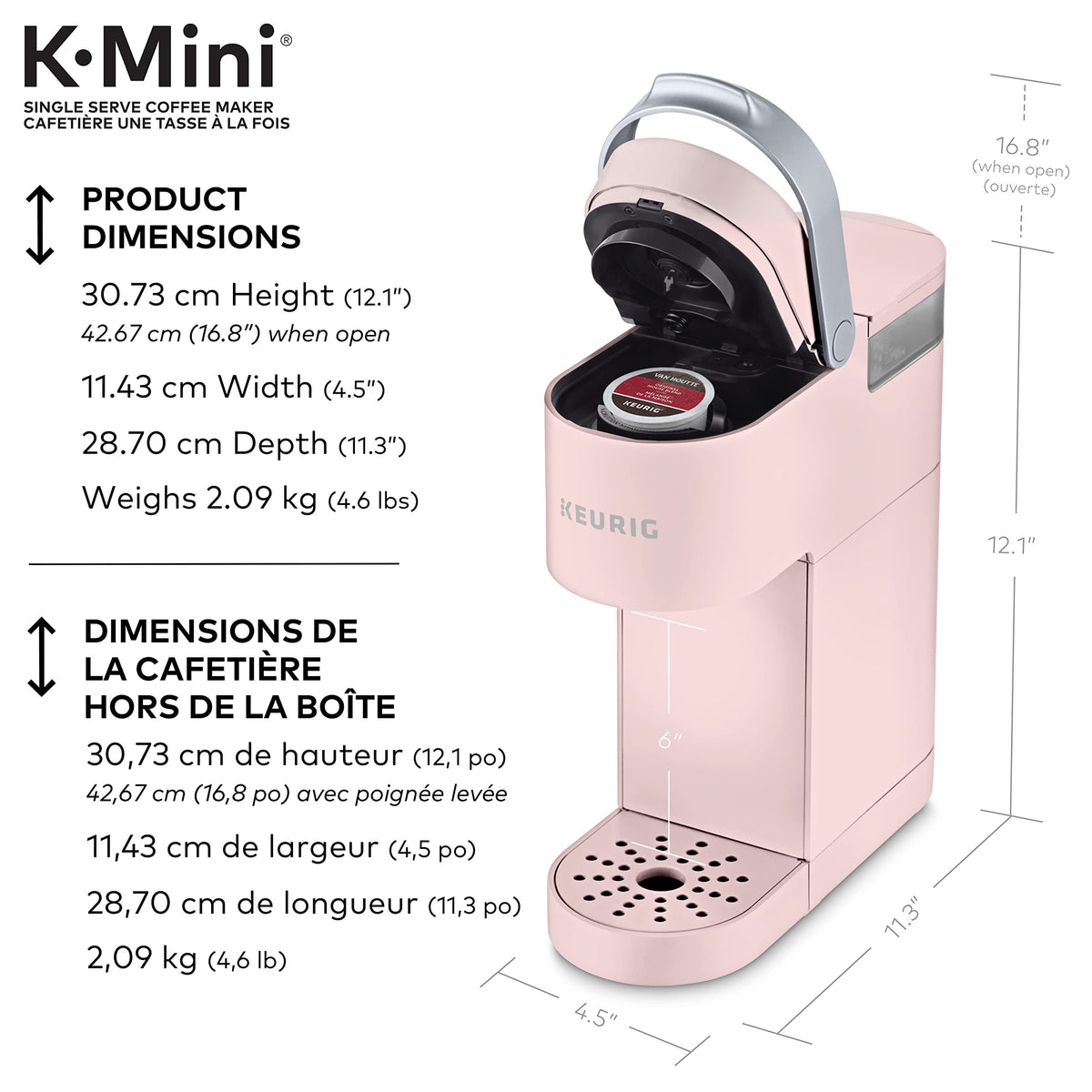 Keurig K-Mini Single Serve Coffee Maker, Dusty Rose