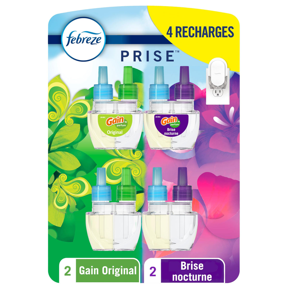 Febreze Plug In Scented Oil Refills, Gain Scents, 4 Count