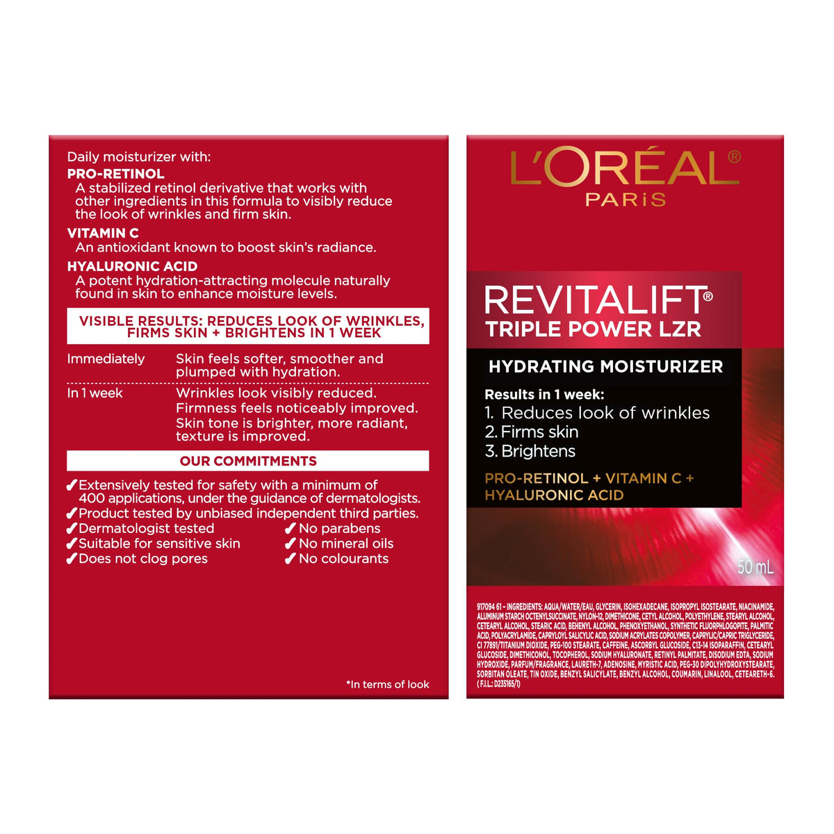 L'Oréal Paris Revitalift Triple Power LZR Face Moisturizer, 50 ml