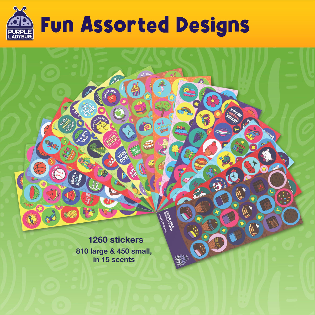 PURPLE LADYBUG Scratch and Sniff Reward Stickers (1260 Count)