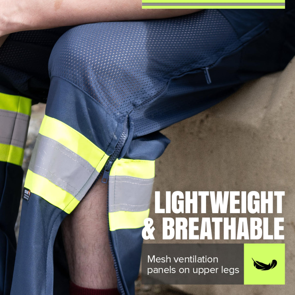 Pioneer Hi Vis Pants, Breathable Mesh, Blue