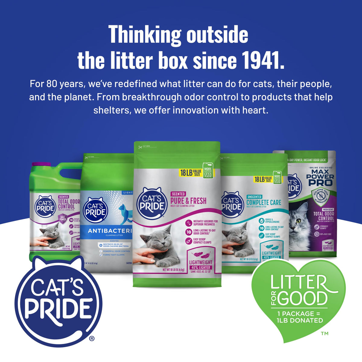 Cat's Pride Lightweight Clumping Litter, Pure & Fresh, 10 Pounds