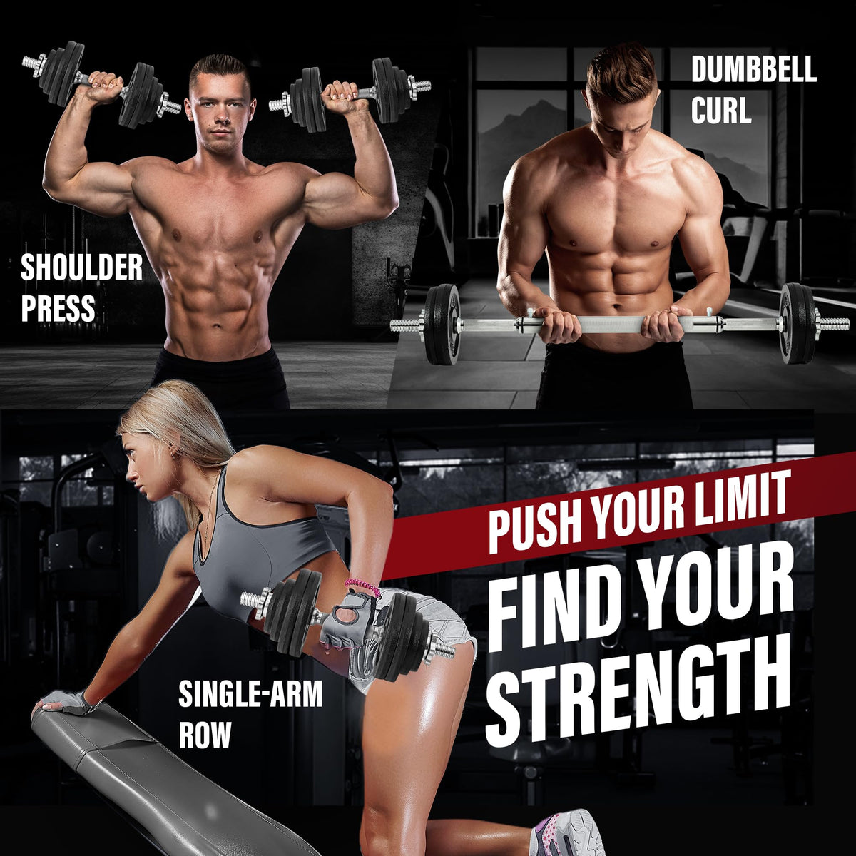 Yes4All Adjustable Cast Iron Dumbbell Set with Connector, 40 lb, Black