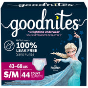 Huggies Goodnites Girls Bedwetting Underwear, Size S/M, 44 Count