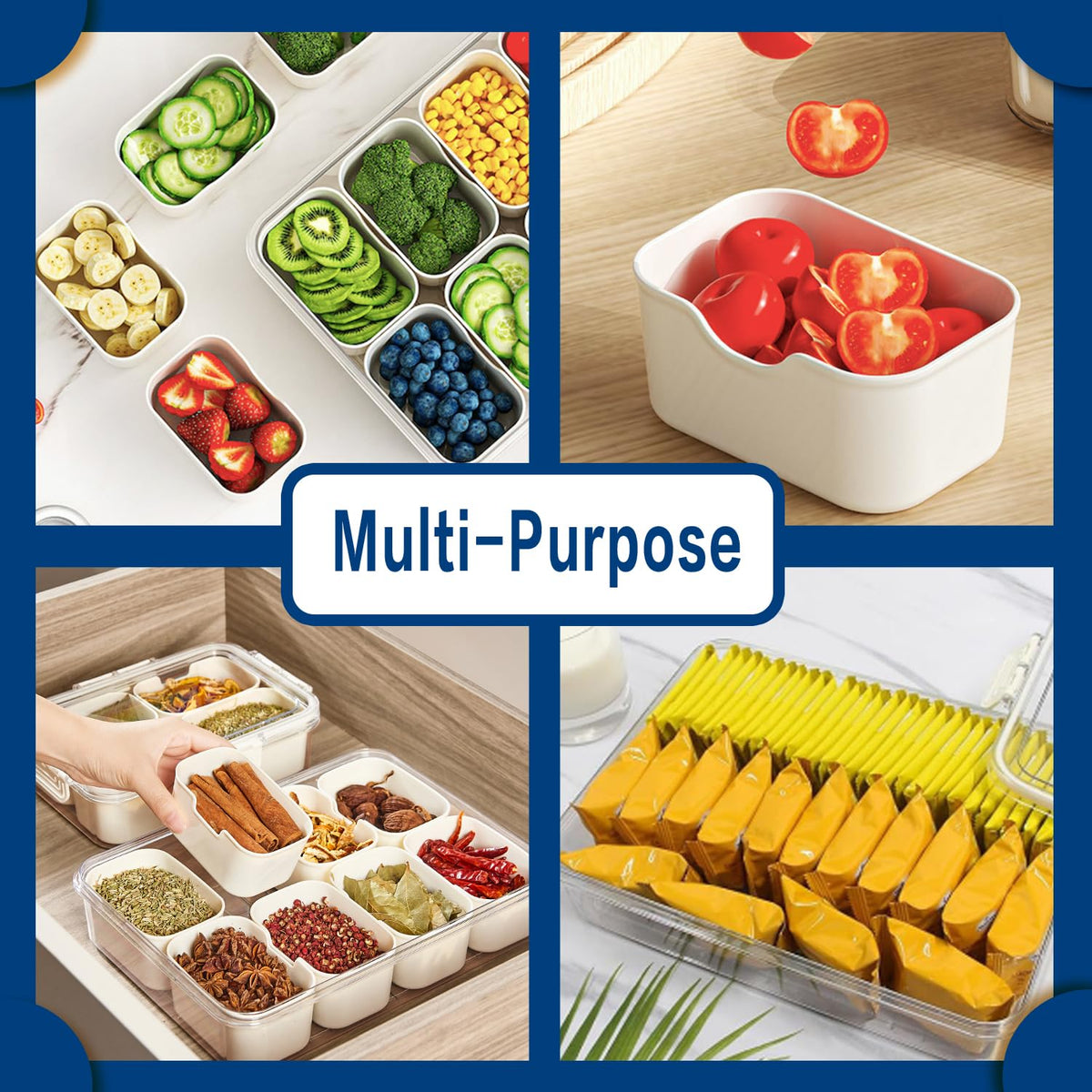 Pure Future Snackle Box with Handle, 8 Compartments