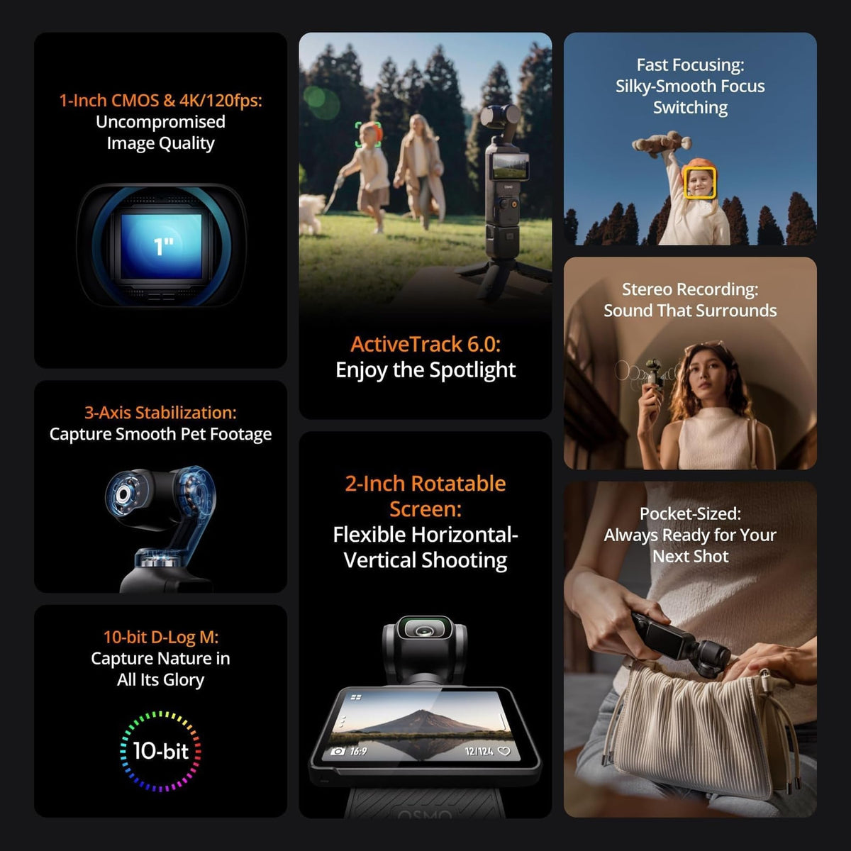 DJI Osmo Pocket 3 Creator Combo, 4K/120fps, 1'' CMOS