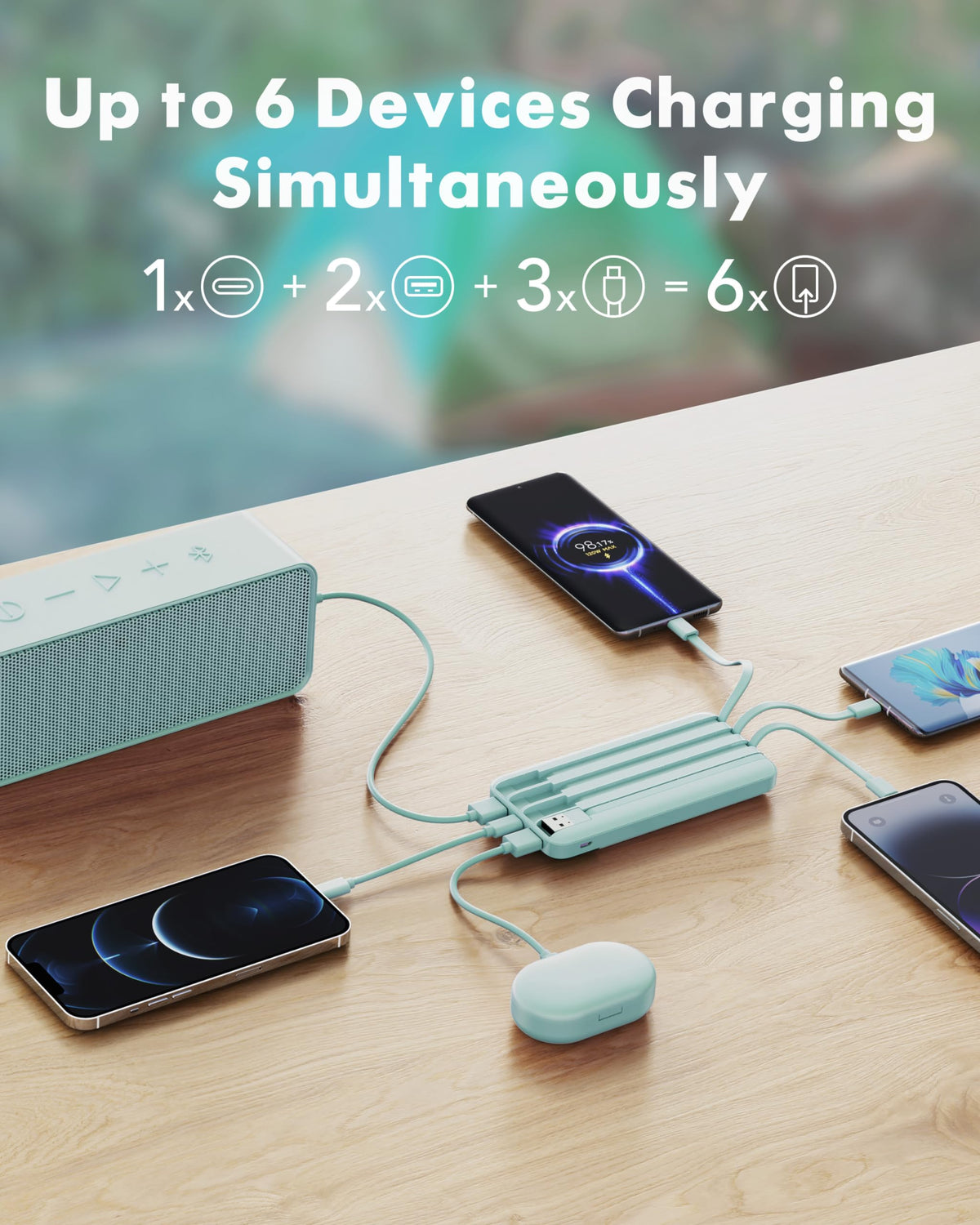 Charmast Portable Charger with Built-in Cables, 10000mAh