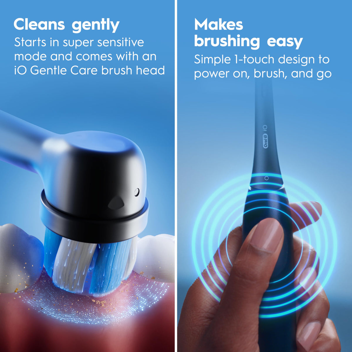 Oral-B iO2 Electric Toothbrush Twin Pack, Black & White