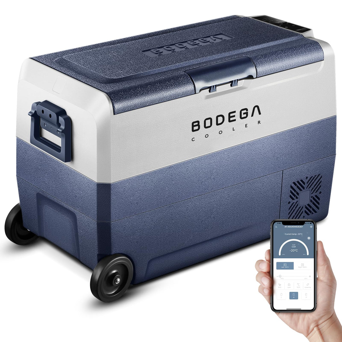 BODEGACOOLER 12V Dual Zone Portable Car Fridge, 53 Quart