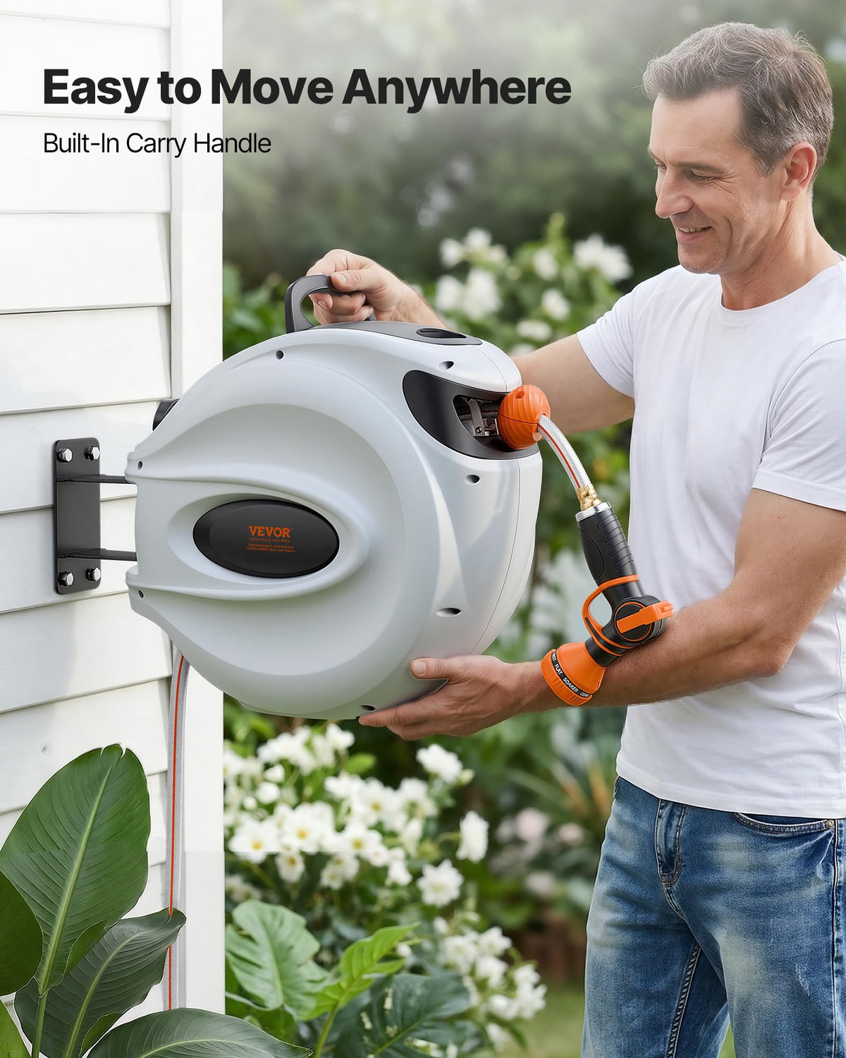 Vevor Retractable Hose Reel, 100 ft x 1/2 in, Wall Mounted