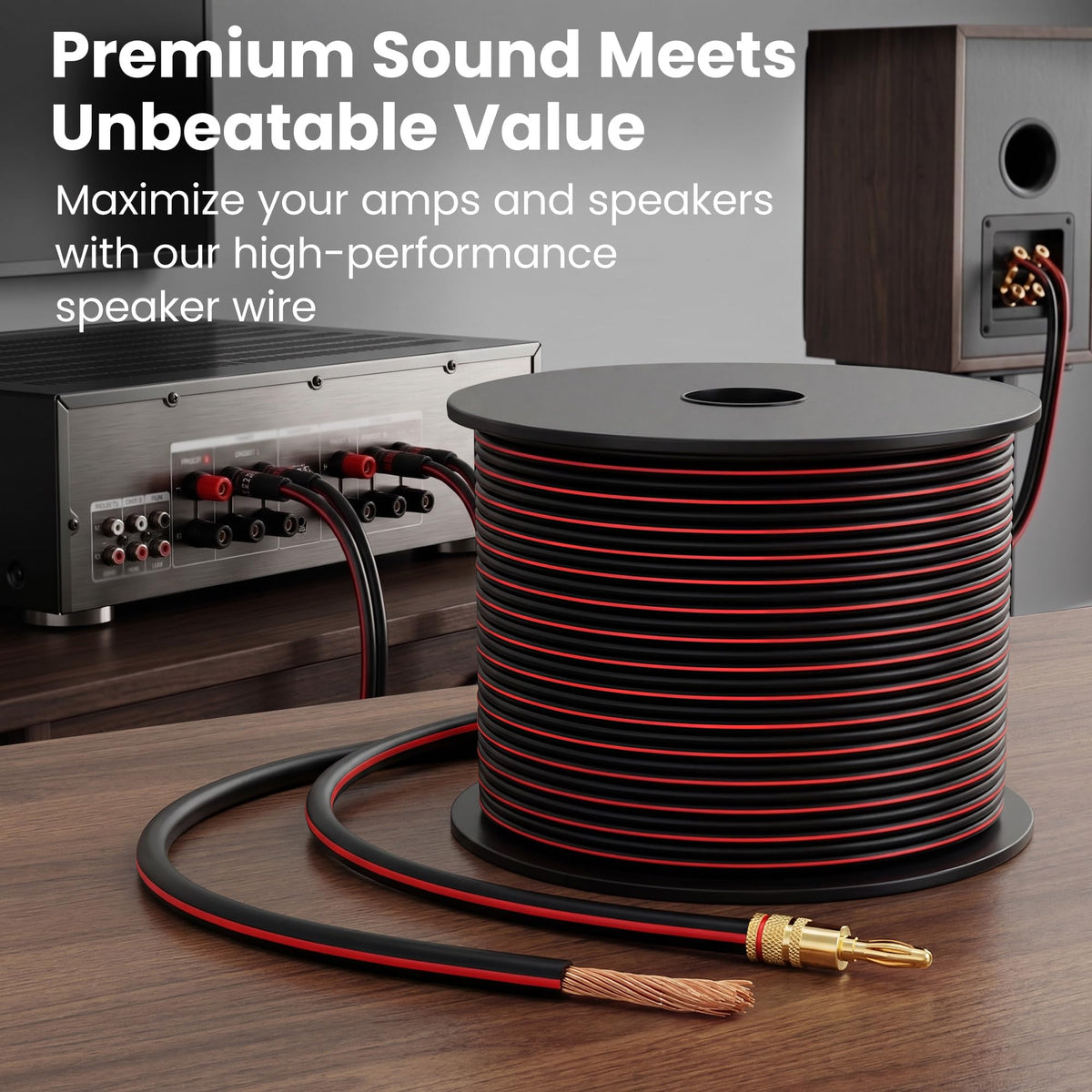 GEARit 14 Gauge Speaker Wire, 100FT, 14/2