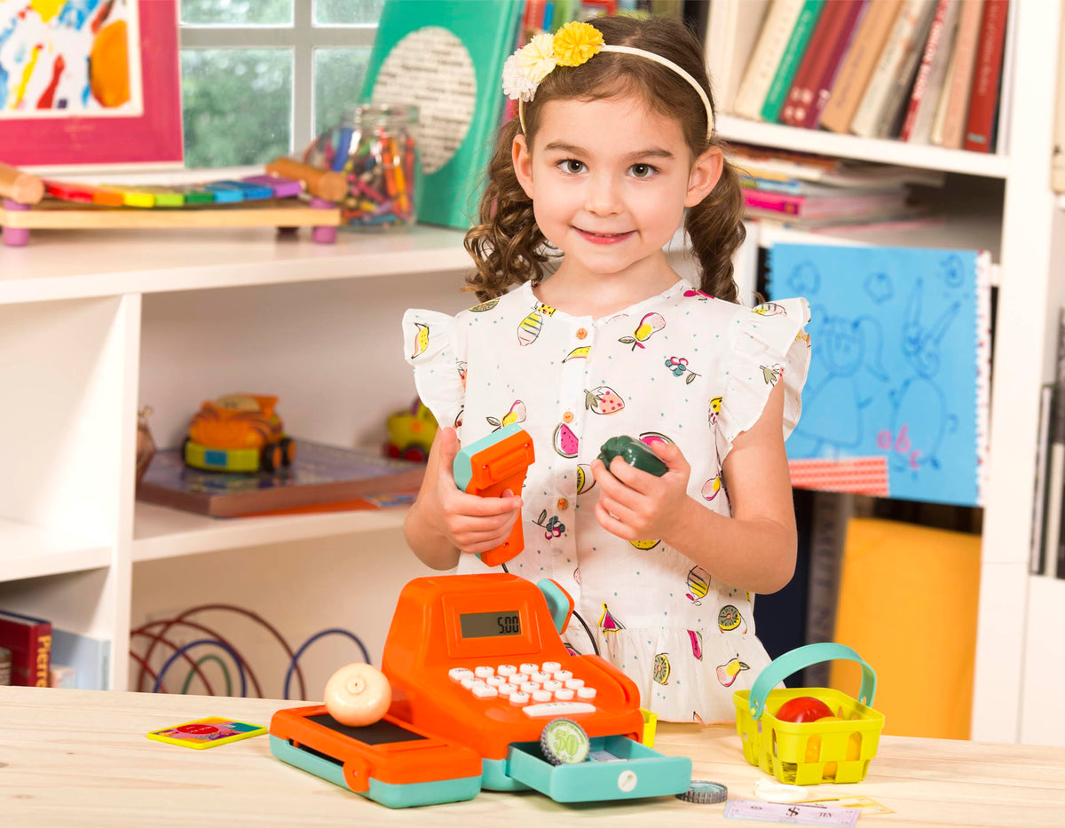 Battat Kids Cash Register with Scanner and Sounds, 26 Pieces
