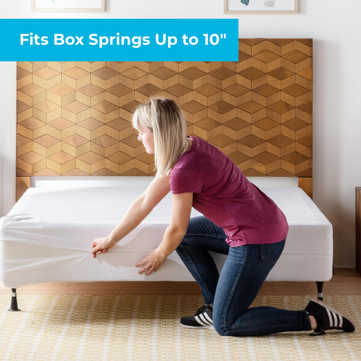 Linenspa Waterproof Box Spring Encasement Protector, Queen