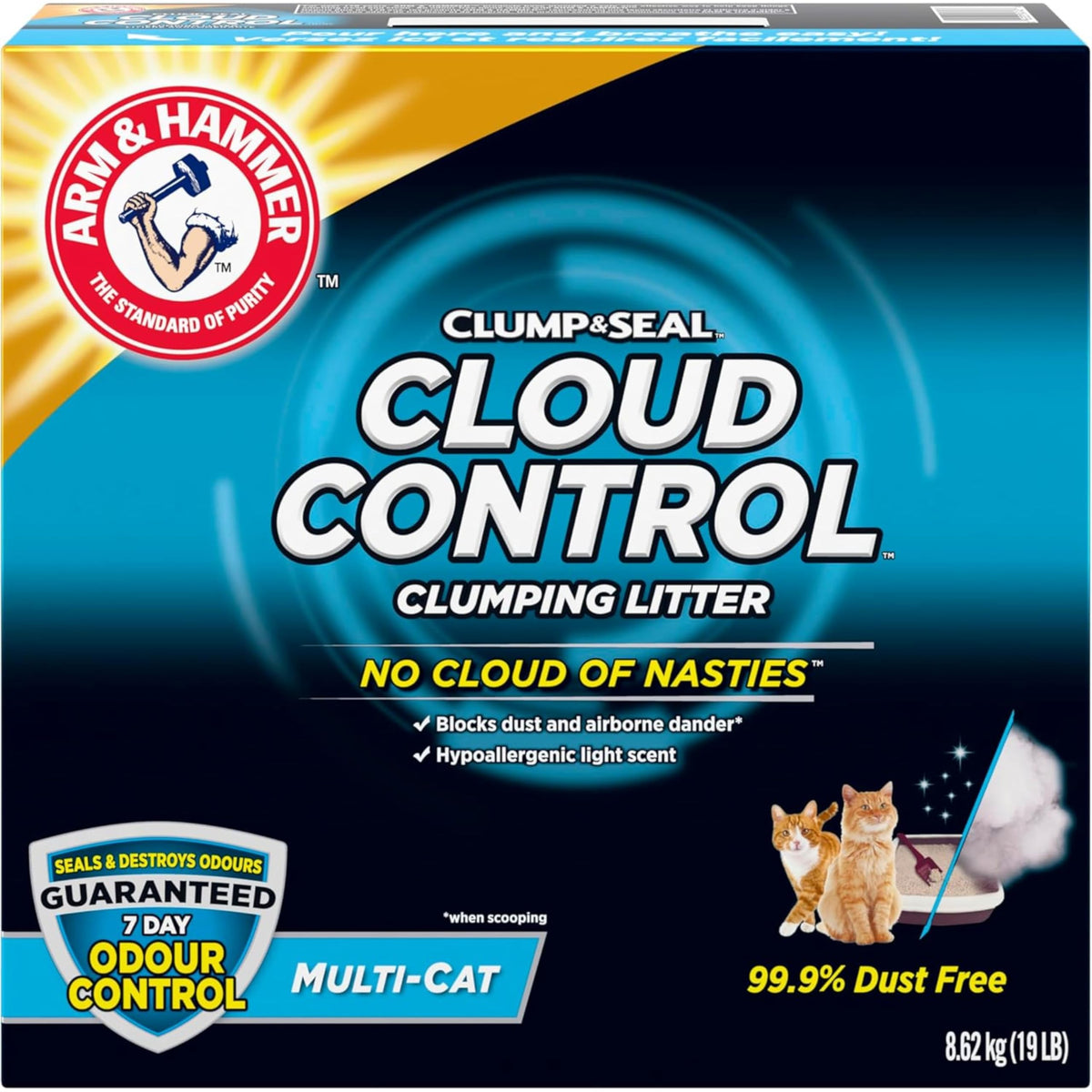 Arm & Hammer Clump & Seal Cloud Control Multi-Cat Litter, 8.62 kg