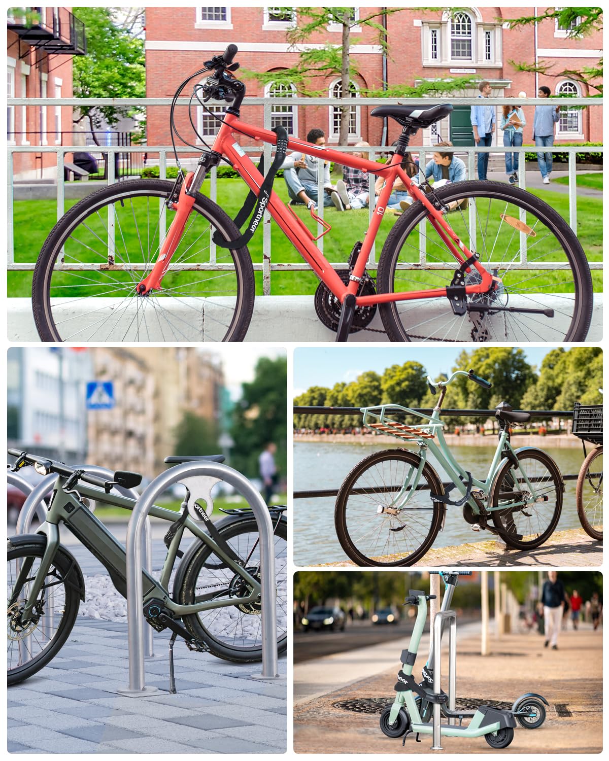 5-Digit Resettable Combination Bike Chain Lock
