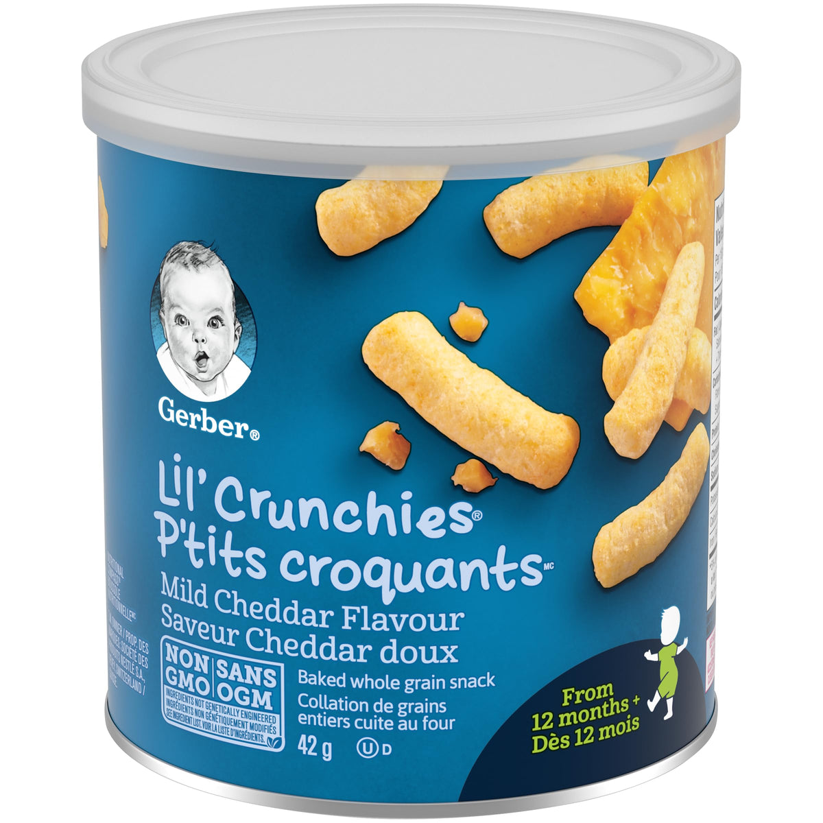 Gerber Lil' Crunchies Mild Cheddar Toddler Snacks, 6 Boxes, 252 g