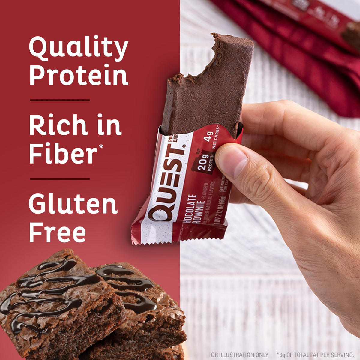 Quest Protein Bar, Chocolate Brownie, 12 Count