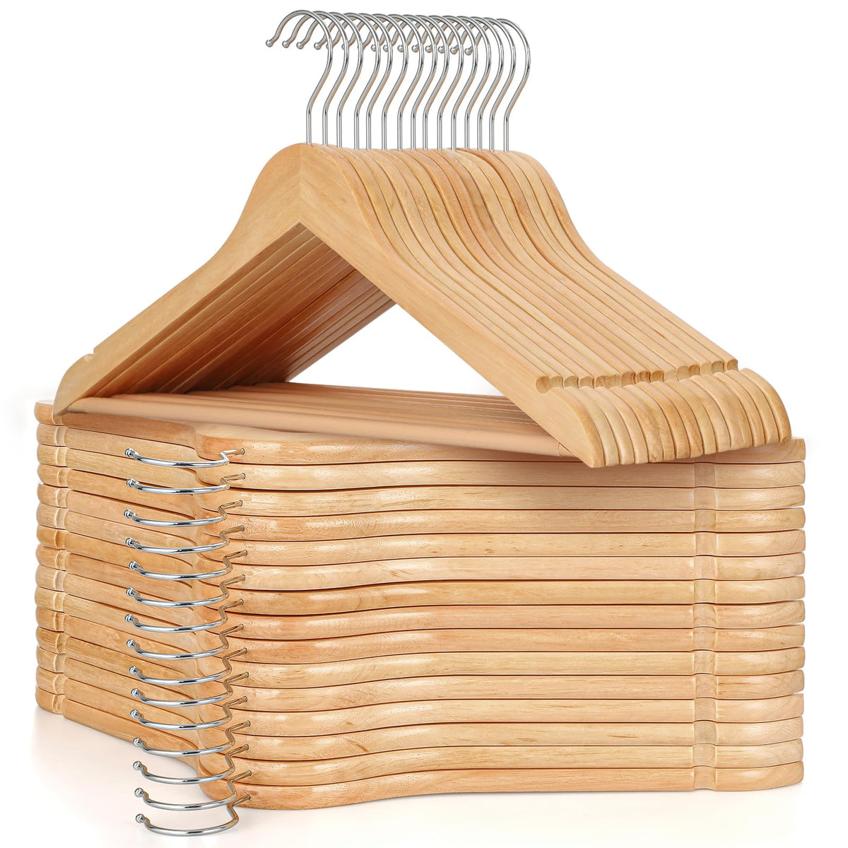 Topia Hanger Wooden Hangers, 30 Pack, CT34N30