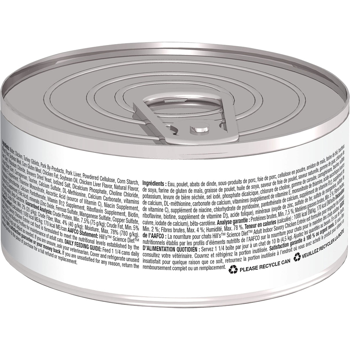 Hill's Science Diet Adult Indoor Canned Cat Food, Chicken, 5.5 oz x 24